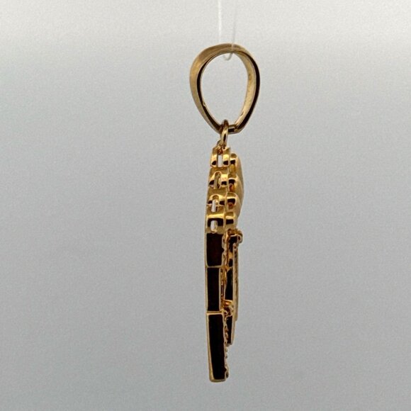 Estate Sterling Silver 925 Masonic Pendant Gold Tone Freemason Symbol No Chain - Picture 2 of 8